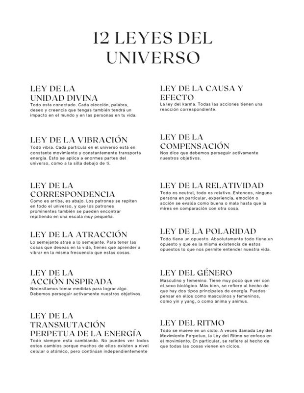 Las 12 leyes del universo
