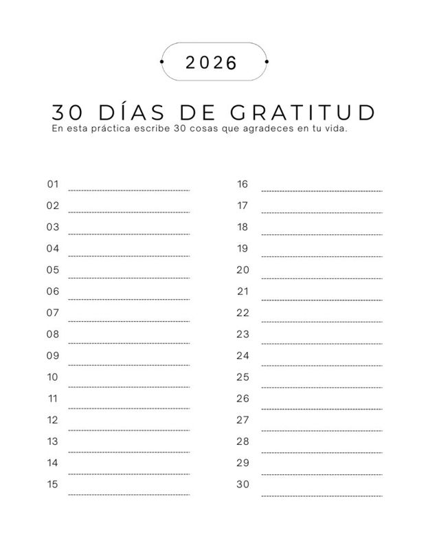30 días de gratitud