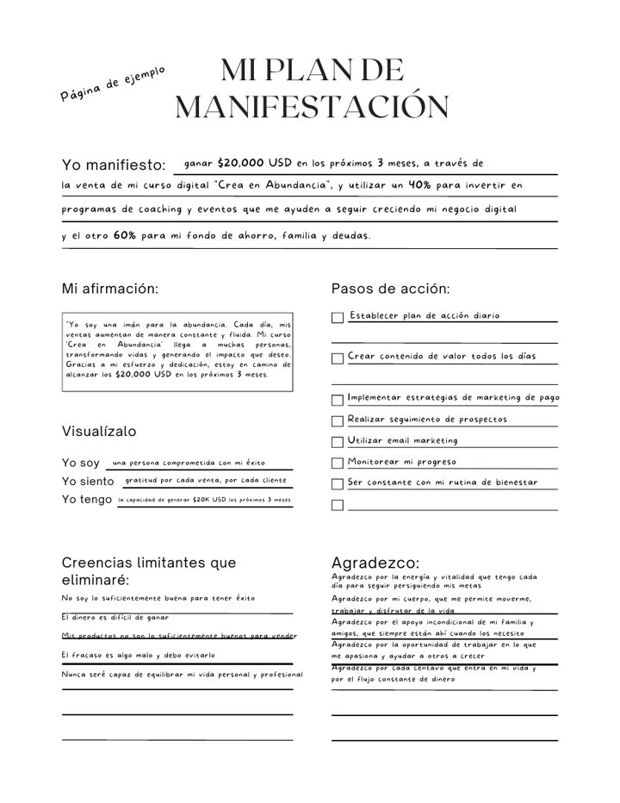 Plan de manifestación