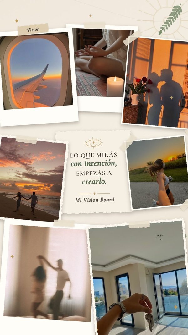 Ejemplo de Vision Board armado con la app, como fondo de pantalla